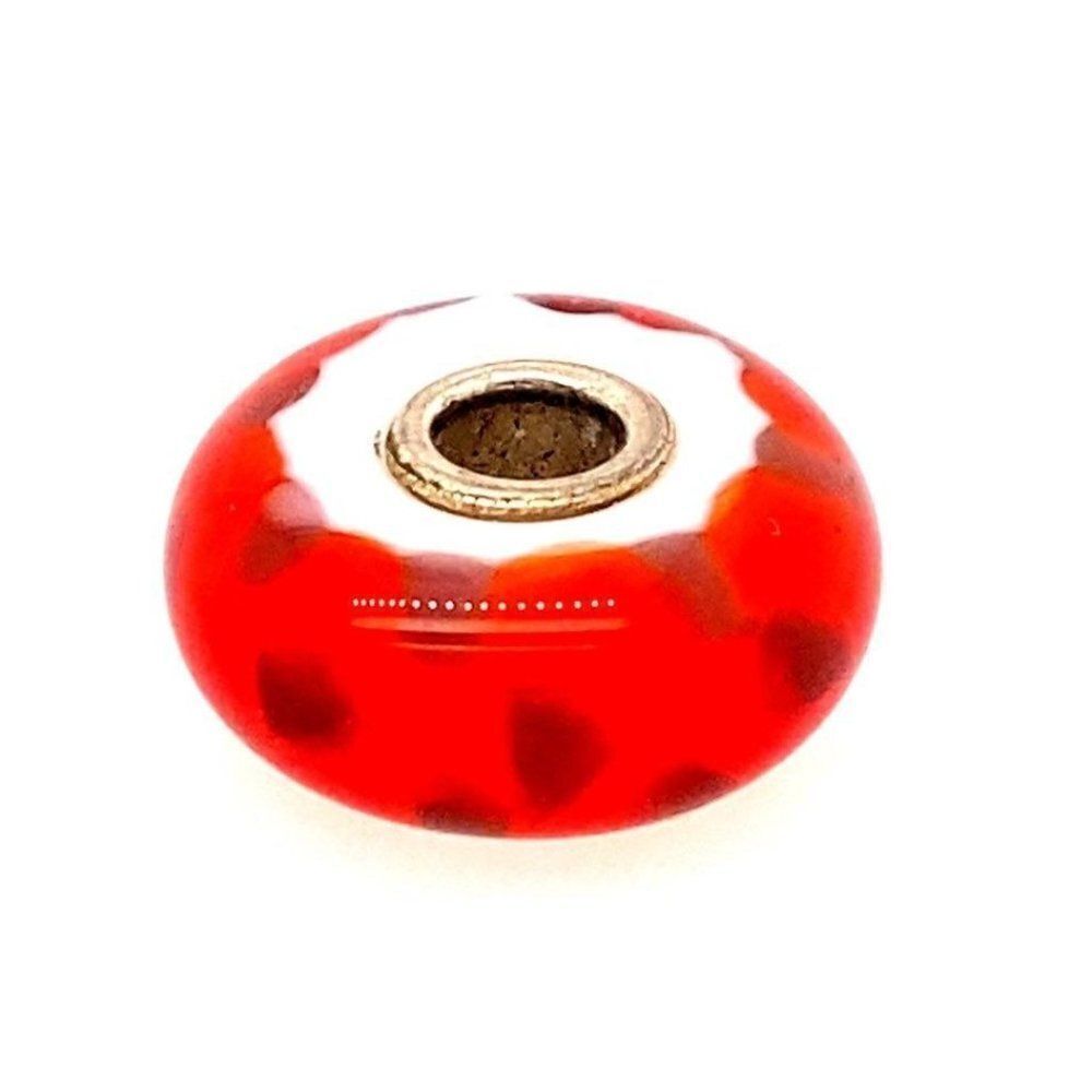 Trollbeads Orange/Black Specs Bead